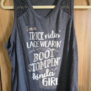 Maurices Charcoal Lace-Trim Tank